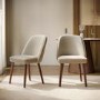 ALMOST PERFECT - Set of 2 Taupe Chenille Dining Chairs with Contrast Piped Detail - Claudia