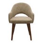 ALMOST PERFECT - Set of 2 Beige Faux Leather Dining Chairs with Walnut Legs - Colbie
