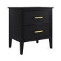 ALMOST PERFECT - Wide Black 2 Drawer Bedside Table - Delilah