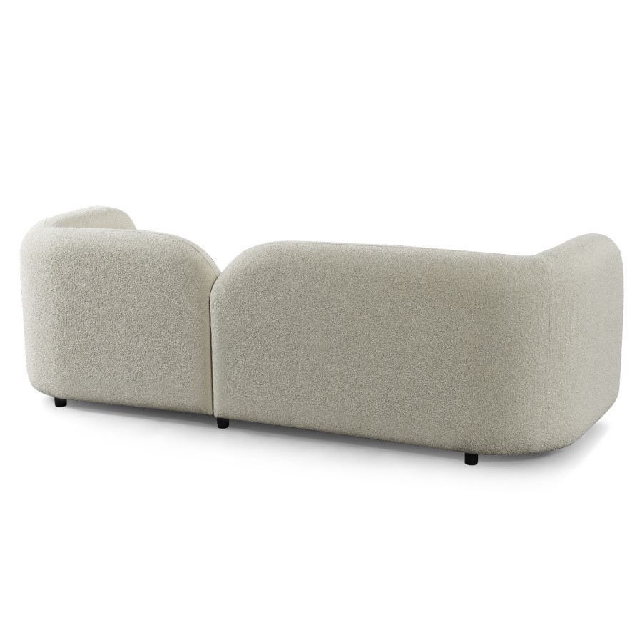 ALMOST PERFECT - Cream Boucle Curved 3 Seater Cloud Sofa - Elma