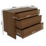ALMOST PERFECT - Dark Wood Mid Century Chest of 3 Drawers - Emile Sustainable Furniture