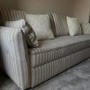GRADE A2 - Beige Striped Chenille 3 Seater Futon Sofa Bed with Storage - Gaia