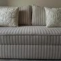GRADE A2 - Beige Striped Chenille 3 Seater Futon Sofa Bed with Storage - Gaia