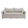 GRADE A2 - Beige Striped Chenille 3 Seater Futon Sofa Bed with Storage - Gaia