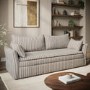GRADE A2 - Beige Striped Chenille 3 Seater Futon Sofa Bed with Storage - Gaia