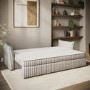 GRADE A2 - Beige Striped Chenille 3 Seater Futon Sofa Bed with Storage - Gaia