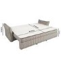 GRADE A2 - Beige Striped Chenille 3 Seater Futon Sofa Bed with Storage - Gaia