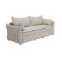 GRADE A2 - Beige Striped Chenille 3 Seater Futon Sofa Bed with Storage - Gaia