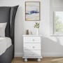GRADE A2 - White 3 Drawer Bedside Table - Hamilton