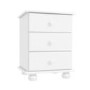 GRADE A2 - White 3 Drawer Bedside Table - Hamilton