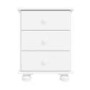 GRADE A2 - White 3 Drawer Bedside Table - Hamilton