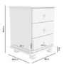 GRADE A2 - White 3 Drawer Bedside Table - Hamilton