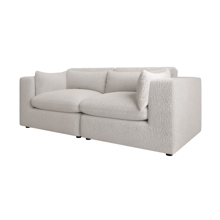 Beige Boucle 3 Seater Sofa - Hudson