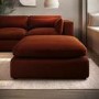 ALMOST PERFECT - Burnt Orange Velvet Footstool - Hudson
