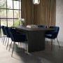 ONLY OPENED - Navy Velvet Curved Dining Chair - Isla