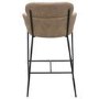 ALMOST PERFECT - Beige Faux Leather Curved Kitchen Stool with Back - Isla