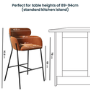 ALMOST PERFECT - Burnt Orange Velvet Curved Kitchen Stool with Back - Isla