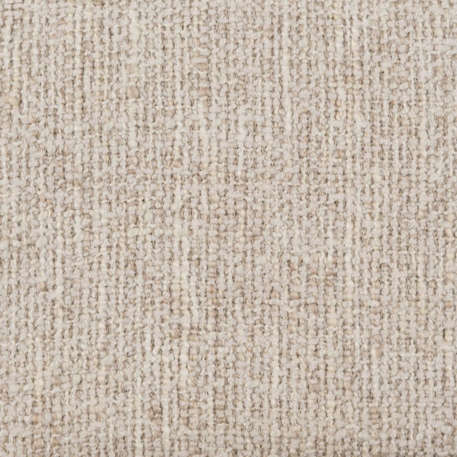 ALMOST PERFECT - Beige Upholstered Curved Dining Chair With Solid Rustic Oak Exposed Back - Kori