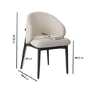 ALMOST PERFECT - Cream and Black Upholstered Curved Dining Chair with Wooden Exposed Back - Kori