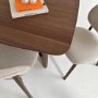GRADE A2 - Walnut Curved Leg Dining Table - Seats 4 - 6 - Leona