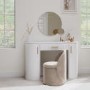 ALMOST PERFECT - White and Gold Large Dressing Table with Storage Drawer and Shelves - Lily