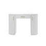 ALMOST PERFECT - White and Gold Large Dressing Table with Storage Drawer and Shelves - Lily