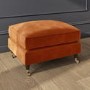 ALMOST PERFECT - Orange Velvet Footstool - Payton