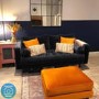 ALMOST PERFECT - Orange Velvet Footstool - Payton