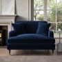 ALMOST PERFECT - Payton Dark Navy Velvet Loveseat