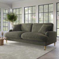 ALMOST PERFECT - Green Fabric 3 Seater Feather Filled Sofa - Payton Premium