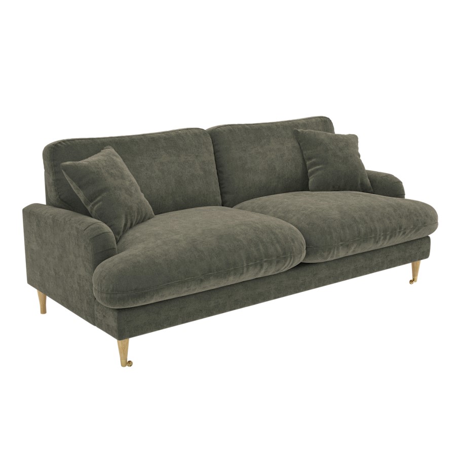 ALMOST PERFECT - Green Fabric 3 Seater Feather Filled Sofa - Payton Premium