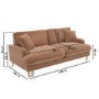 ALMOST PERFECT - Rose Fabric 3 Seater Feather Filled Sofa - Payton Premium