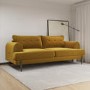 GRADE A1 - Mustard Velvet 3 Seater Sofa - Rosie
