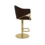 ALMOST PERFECT - Brown Velvet Adjustable Swivel Bar Stool with Gold Base - Ronnie