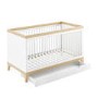 ALMOST PERFECT - White and Wood Convertible Cot Bed with Drawer Storage - Rue