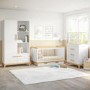 ALMOST PERFECT - White and Wood Convertible Cot Bed with Drawer Storage - Rue