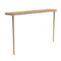 ALMOST PERFECT - Large & Narrow Weathered Oak Console Table with Brass Tips - Rayne