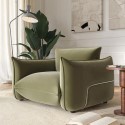 A2/SAT004 ALMOST PERFECT - Sage Green Velvet Armchair - Santo