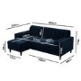 GRADE A2 - Navy Blue Velvet 3 Seater L Shaped Sofa  - Left Hand Facing - Idris