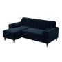 GRADE A2 - Navy Blue Velvet 3 Seater L Shaped Sofa  - Left Hand Facing - Idris