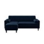 ALMOST PERFECT - Navy Velvet Right Hand L Shaped Sofa - Seats 3 - Idris