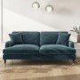 ALMOST PERFECT - Petrol Blue Velvet 3 Seater Sofa - Payton