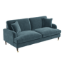 ALMOST PERFECT - Petrol Blue Velvet 3 Seater Sofa - Payton