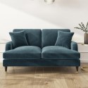 SOF078 Blue Velvet 2 Seater Sofa - Payton