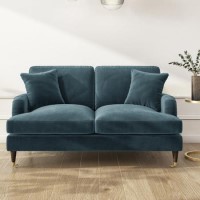 ALMOST PERFECT - Petrol Blue Velvet 2 Seater Sofa - Payton