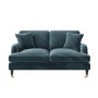 ALMOST PERFECT - Petrol Blue Velvet 2 Seater Sofa - Payton