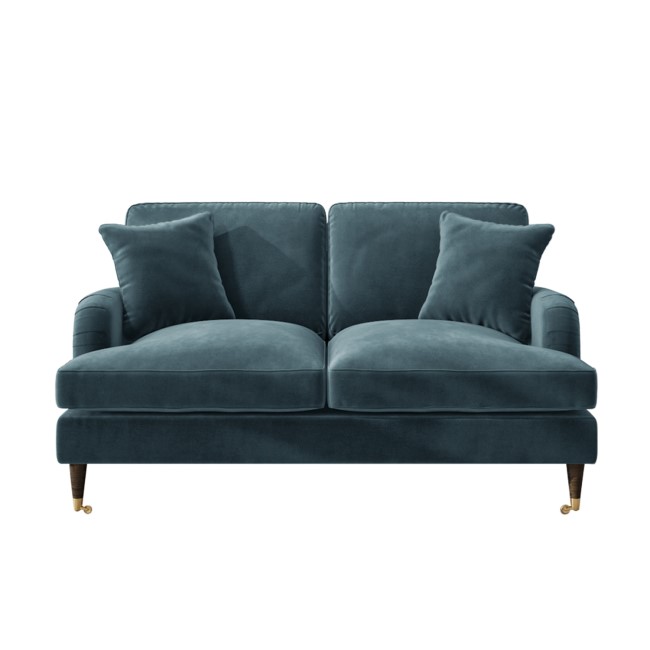 GRADE A1 - Payton Petrol Blue Velvet 2 Seater Sofa