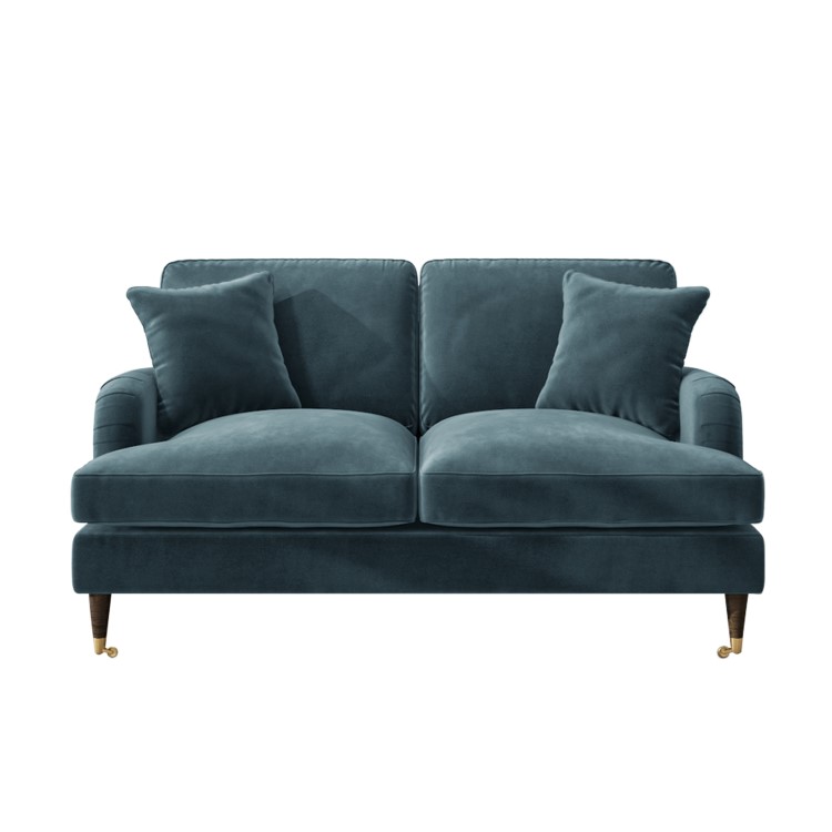 Blue Velvet 2 Seater Sofa - Payton