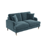 ALMOST PERFECT - Petrol Blue Velvet 2 Seater Sofa - Payton