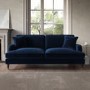 Navy Velvet Sofa and Footstool Set - Payton